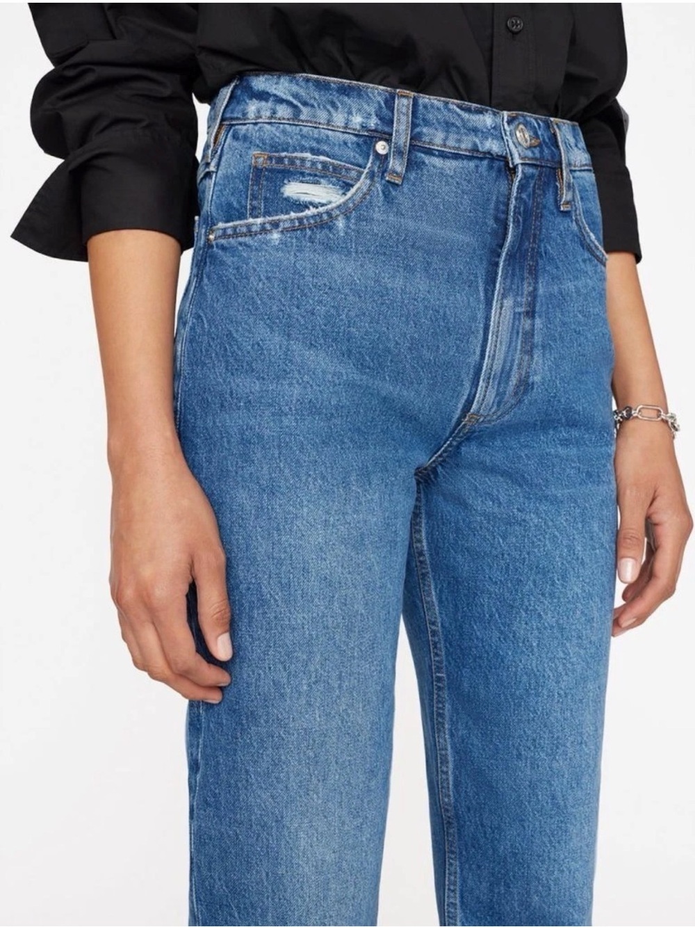 Frame Le High “N” Tight Taper Relaxed Thigh High Waisted Medium Wash Jeans Sz 26 - Picture 2 of 13